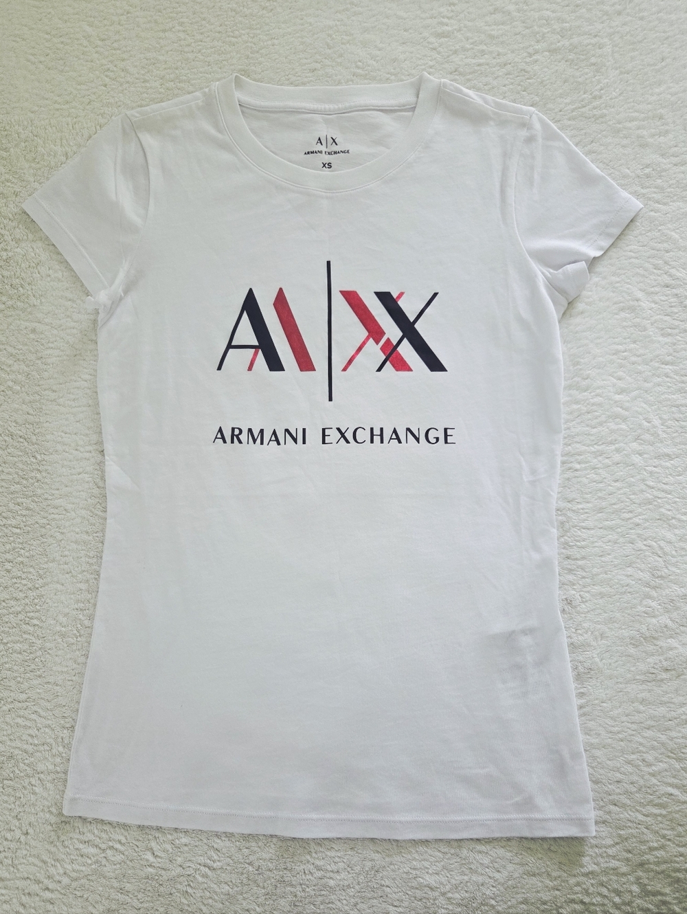 Armani Exchange ✨️ White Cotton Logo Women's T-Shirt Size XS